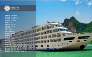 六日游，总统6号游轮重庆到武汉6天5晚游，长江三峡旅游团